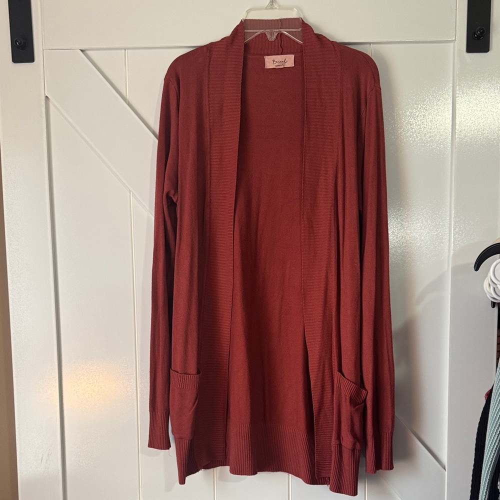 BE COOL Rust Open Front Cardigan